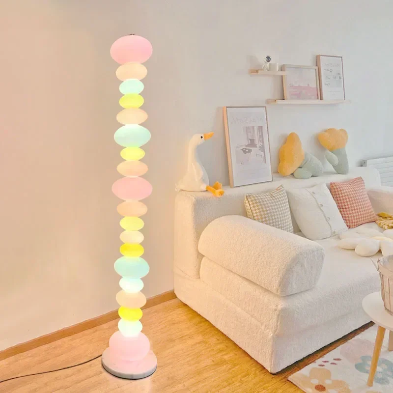 Kawaii Cute Floor Lamp Stand Vibe Corner Sofa Floor Lamp Bedside Pink Lampara De Pie Regulable Intensidad Living Room Decoration