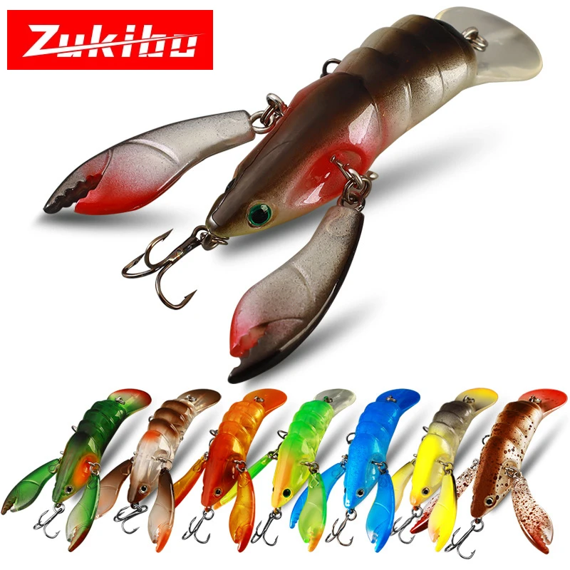 Hard Bait Crayfish Abs Material Swimbait 80mm 9g Shrimp Hard Lure With 8# Treble Hook Wobbers For Snakehead Bass Fishing Lures