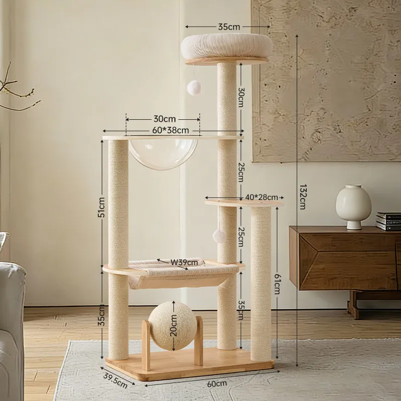 

Accessories Cat Tower Scrapers Things Post Luxury Wooden Cat Tower Goods Supplies House Things Rascador De Gatos Pet Supplies