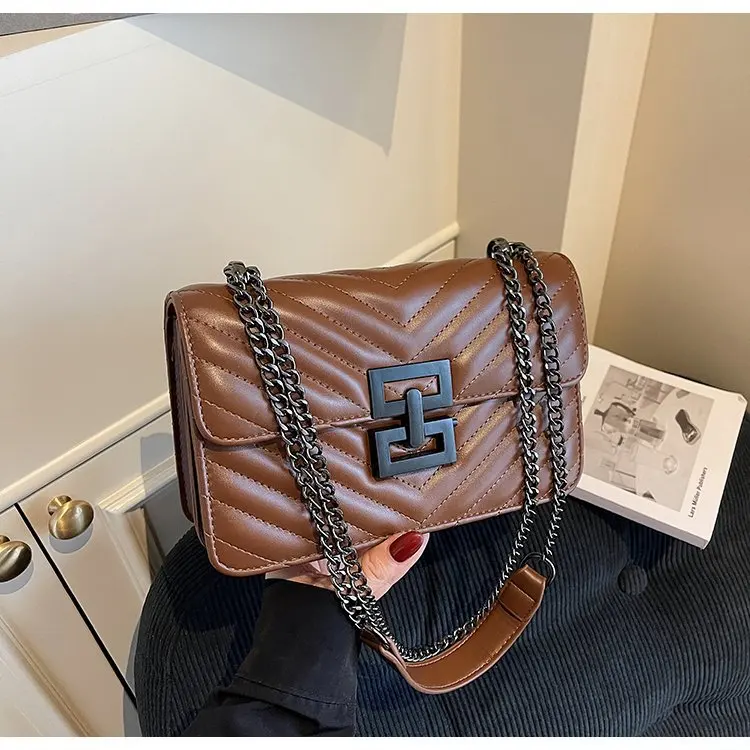 

Новые модные и простые женские сумки, элегантные сумки-мессенджеры большой вместимости в стиле ретро, маленькие квадратные сумки с цепочкой