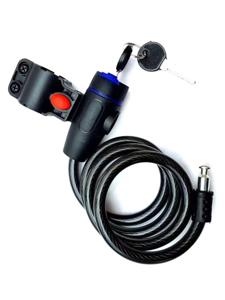AliExpress NONE 【X】Universal Motorcycle Lock Anti-Theft Belt 2 Keys For Bike Safety Steel Rope Cable Portable Electric Vehicle Lock Cable Lock