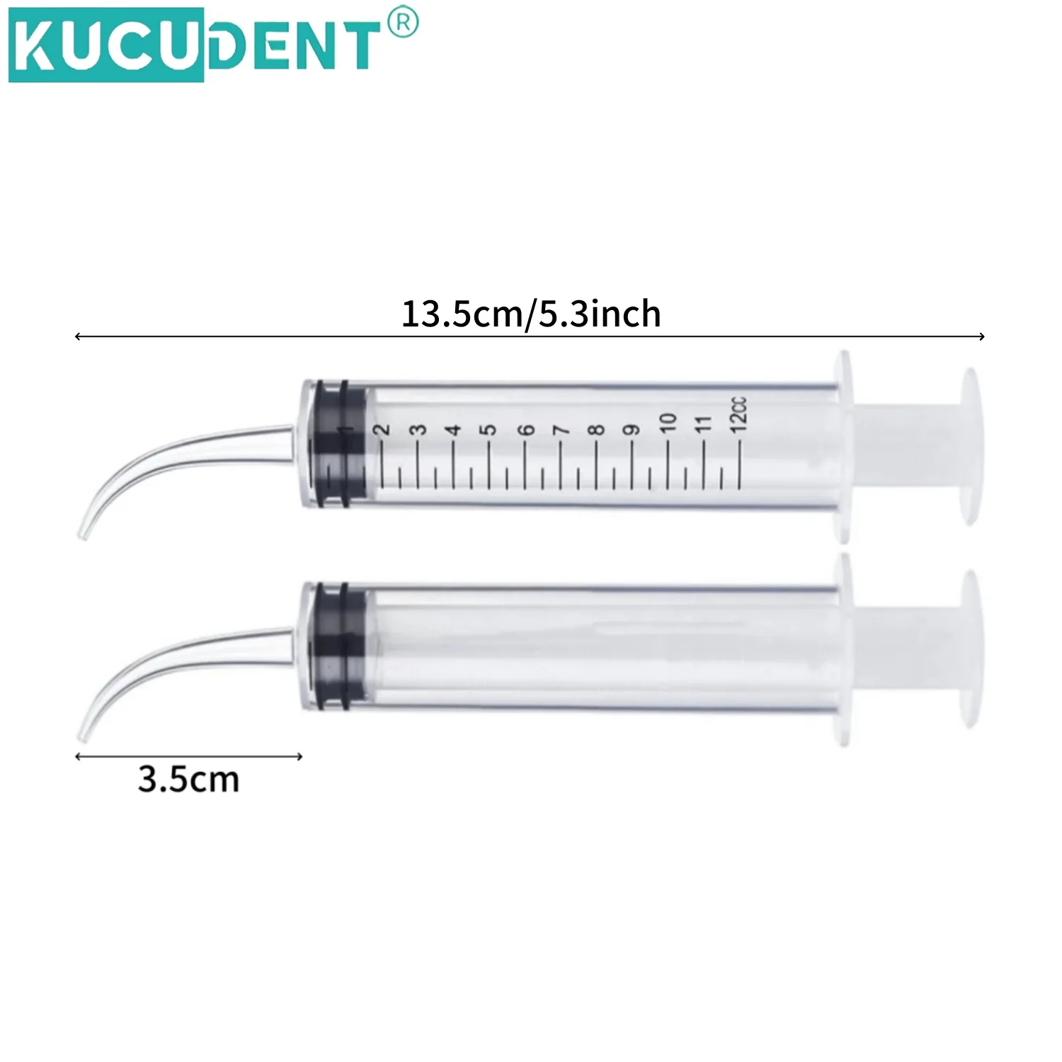 Seringa de irrigação dentária, 5 peças com ponta curvada 12ml de diâmetro da ponta 1.9mm seringas de impressão descartáveis para uso de dentista cuidados bucais