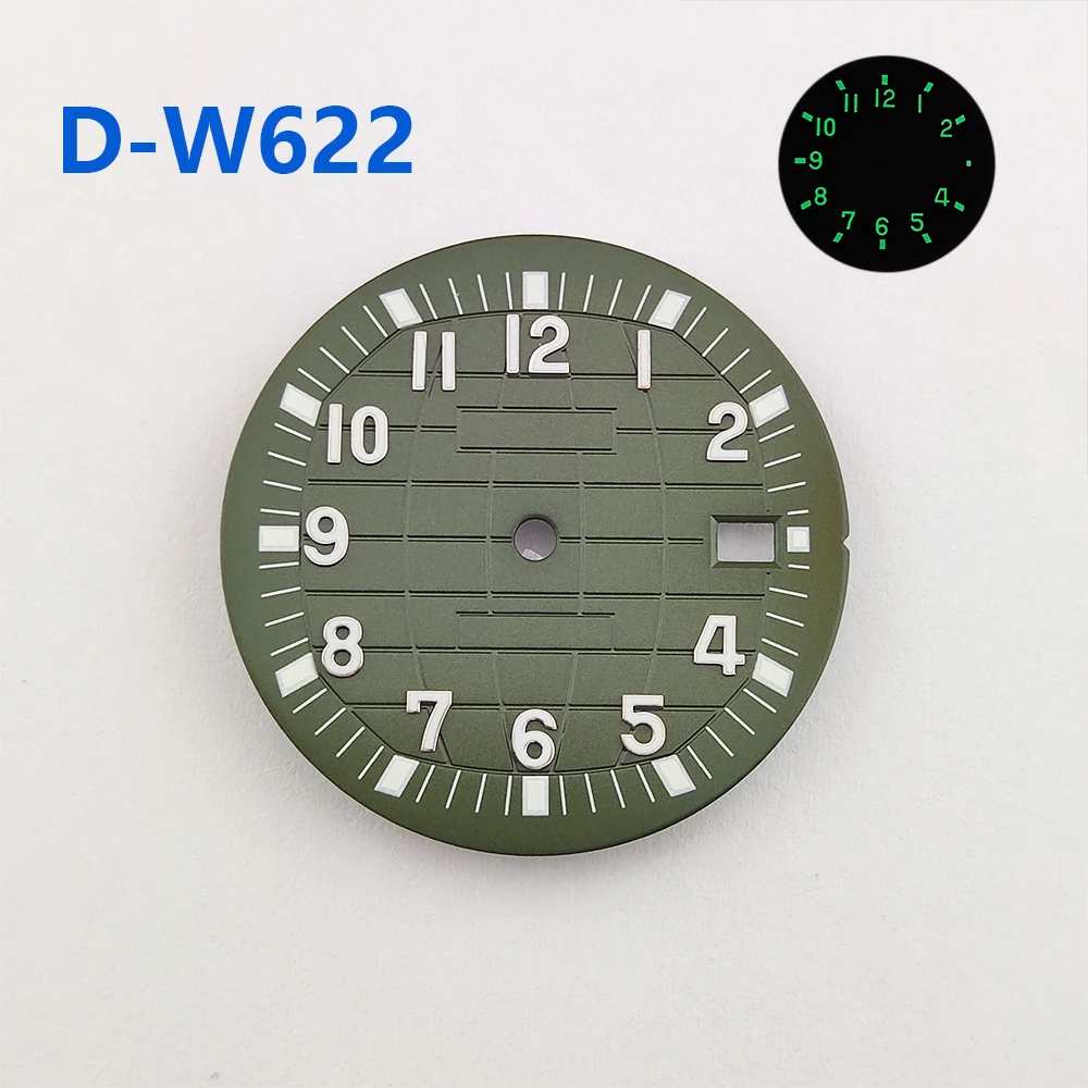 nh35 dial 31.5mm Green Luminous Single Calendar Dial Custom logo Suitable for NH35/36 Movement Watch Parts Replacement Dial