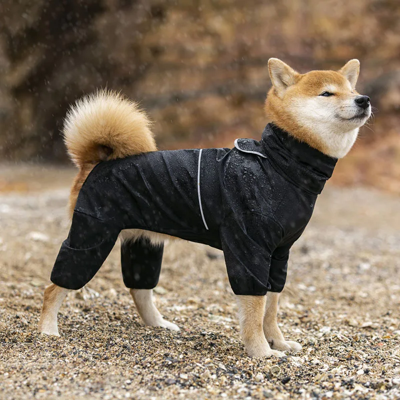 

New Pet Raincoat Jacket Waterproof Hooded Polyester Material Breathable Poncho Full Body Wrape Large Dog Clothing Pet Apparel