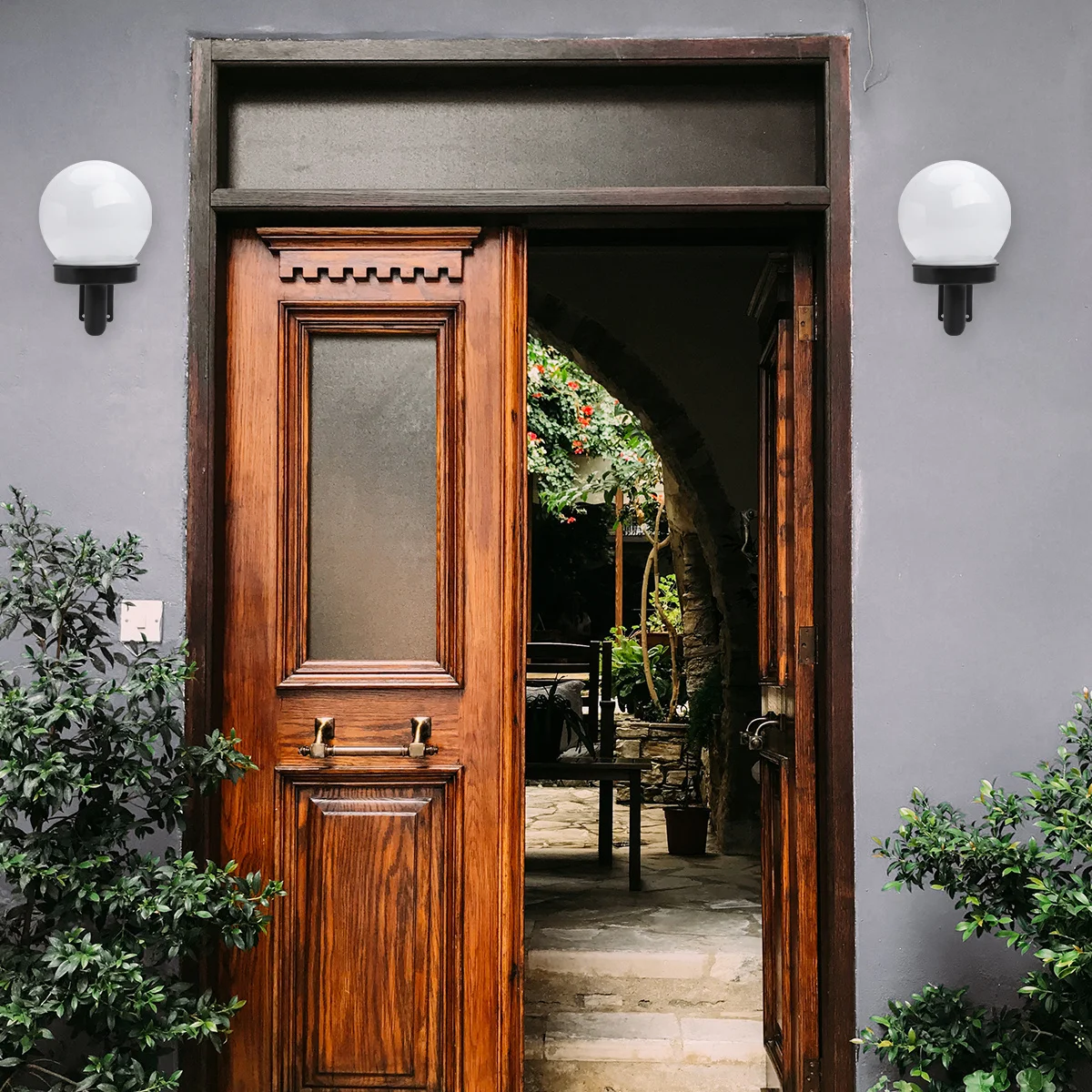 

2Pcs Solar Wall Light Waterproof Outdoor LED Landscape Lamp Easy Install Solar Powered Yard Garden Pathway Light