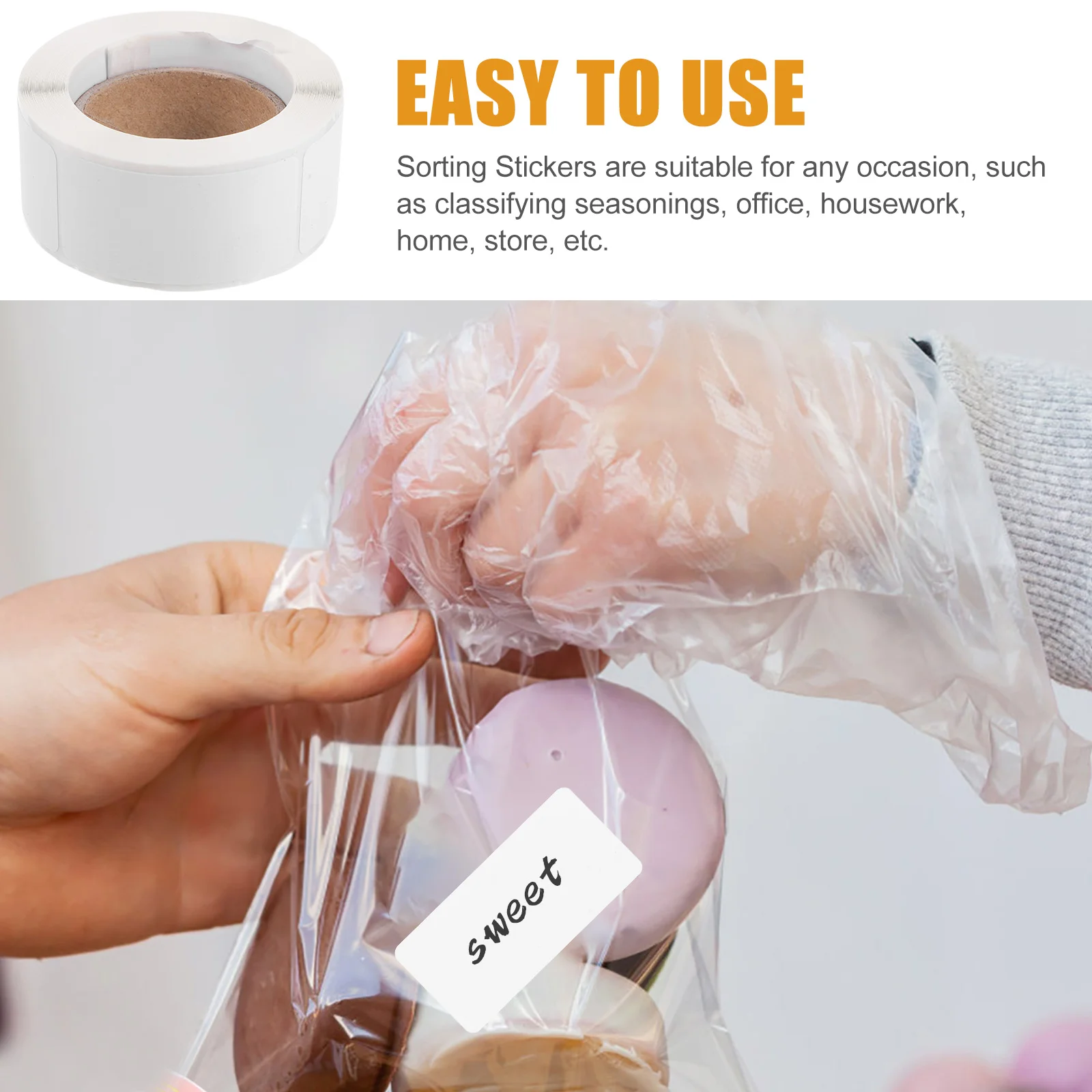 Blank Label Food Labels Stickers Tabs Writing Paper Tape Replacement Pricing Name for Organizing