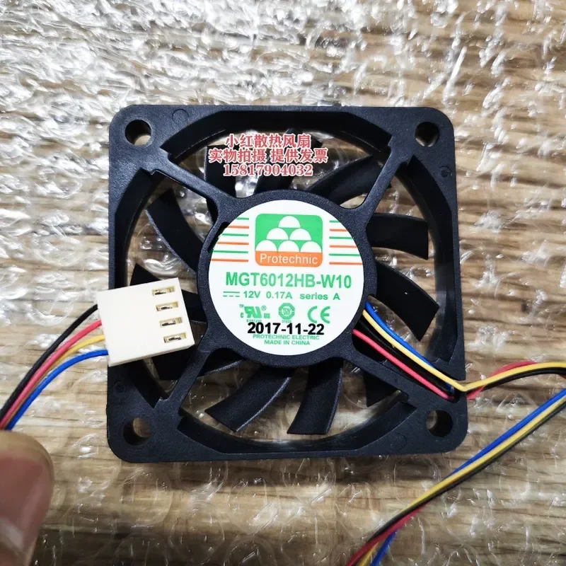 Original Yongli MGT6012MB-W10 6010 12V 0.17A 6CM 4-Wire Chassis Cooling Fan for Electronics