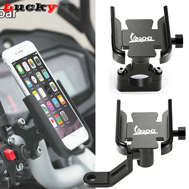 For Piaggio Vespa Sprint Primara Scooter GTS 300 125 Granturismo 200 S125 S15 Motorcycle Mobile Phone Holder GPS Stand Bracket