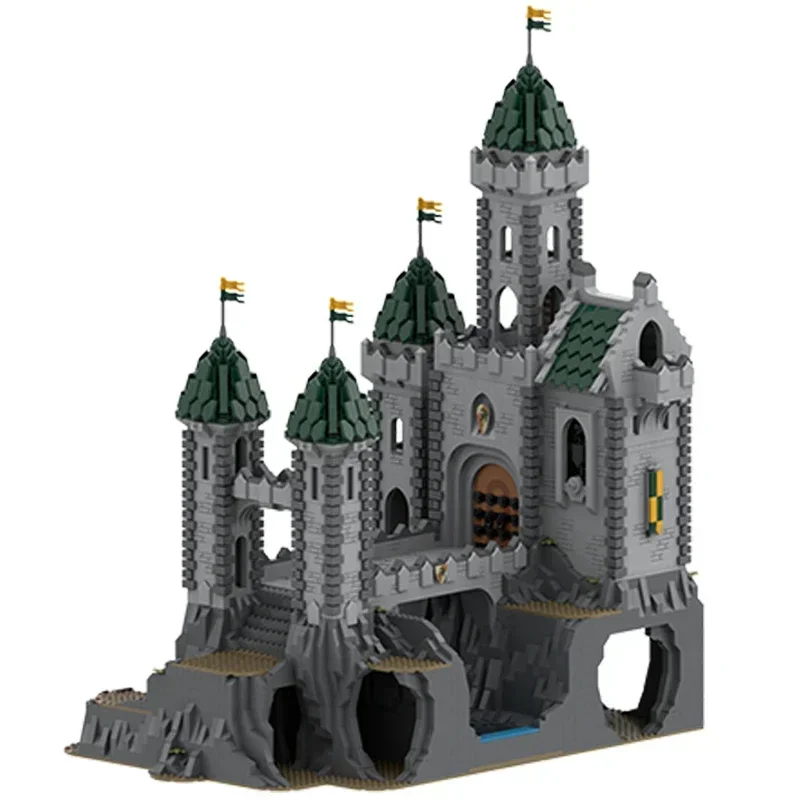 Tijolos técnicos moc fortaleza modelo dragão verde fortaleza modular blocos de construção presentes brinquedos para crianças conjuntos diy montagem