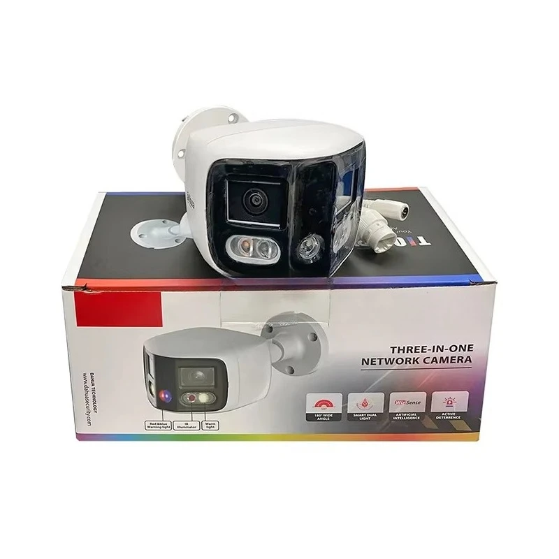 Telecamera bullet con deterrenza attiva 2x4MP IPC-PFW3849S-A180-AS-PV Telecamera IP panoramica da 180 gradi