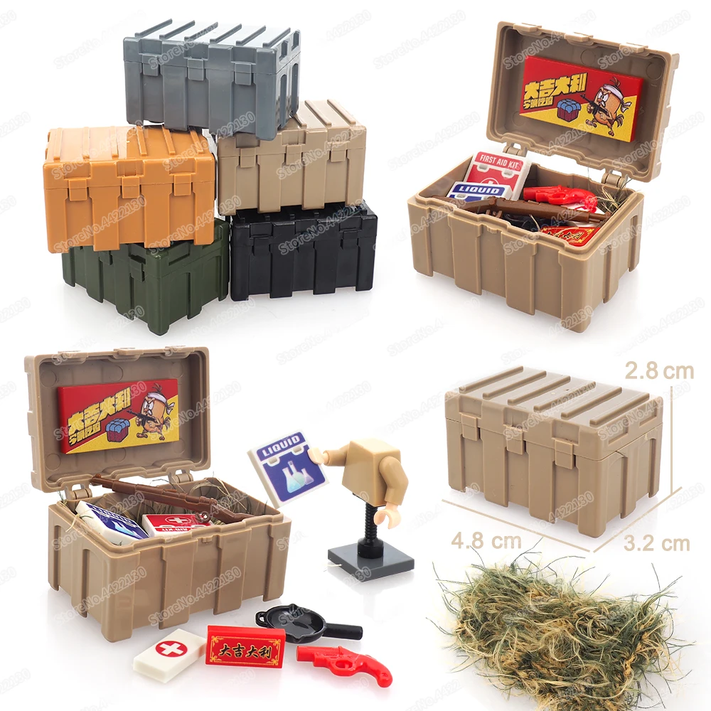 Jedi Survival Boxs Building Block Moc Soldier Figures Treat Bag Camouflage Clothes Weapons WW2 Supply Model Child Gifts Boy Toys