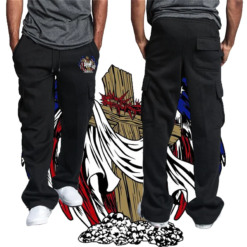 

Мужские свободные брюки, функциональные рабочие брюки с несколькими карманами, мужские спортивные штаны, спортивные штаны, мужские брюки-карго, мужские тактические брюки