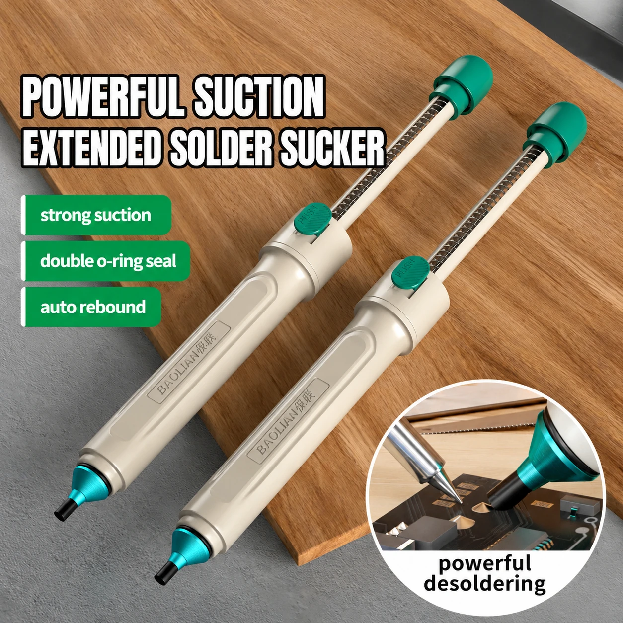 Powerful Desoldering Pump High Temperature Resistant Solder Sucker Vacuum Soldering Iron Suction Pen Solder Removal Tool view 2