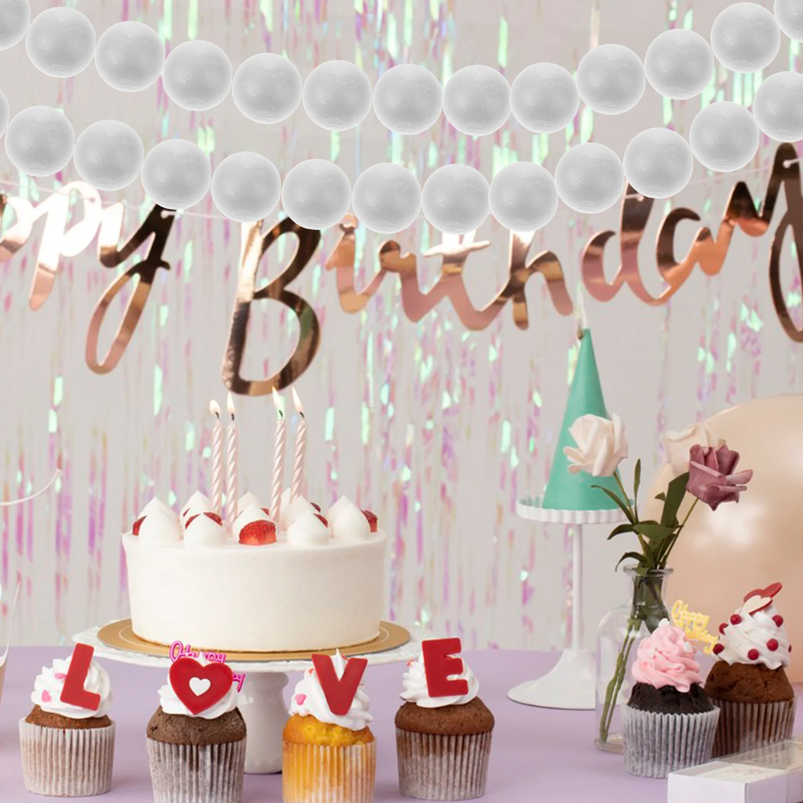 

25pcs Foam Ball Decoration 7Cm White Polystyrene Craft Balls For Diy Wedding Party Ornaments Molecular Models Solid Spheres