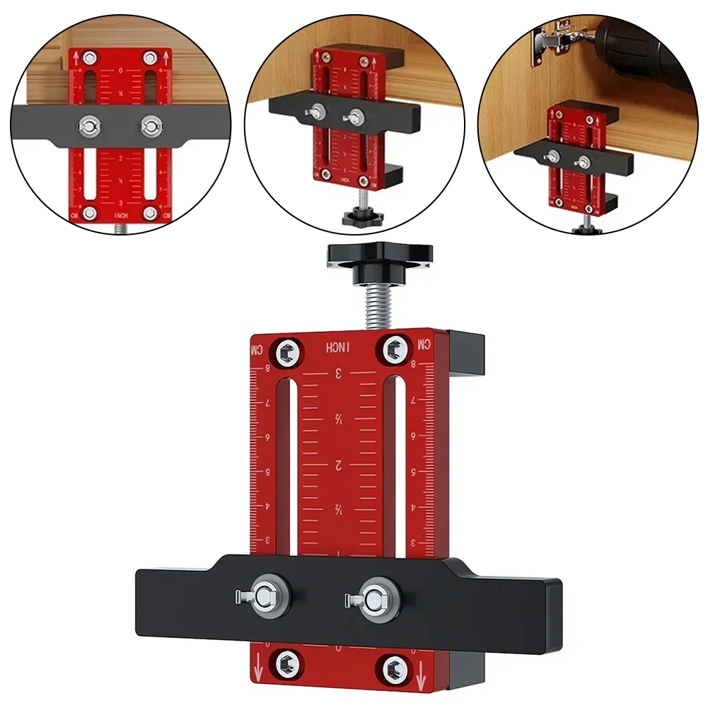 Cabinet Door Mounting Jig With Support Clamp Aluminum Alloy Body Tool For Installing Cabinets With Face Frame Or Frameless