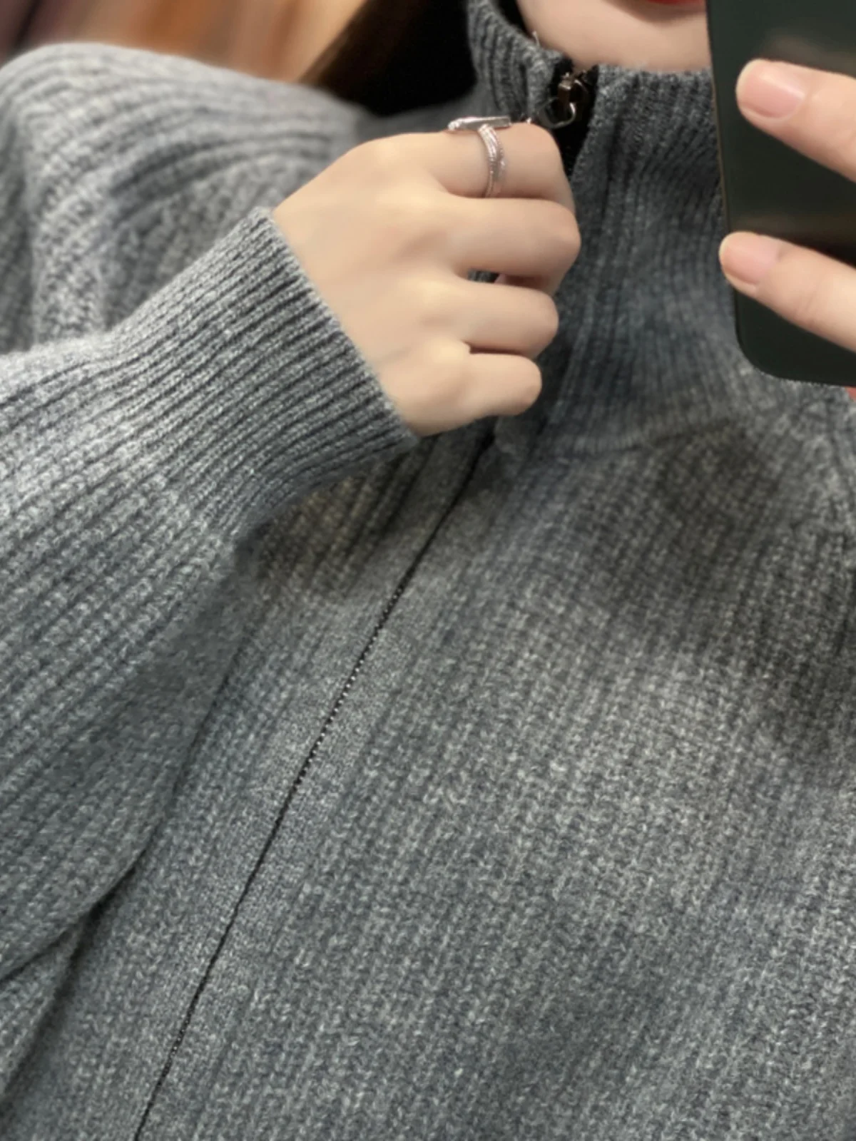 سستة إغلاق Camere محبوك طويل Sve الياقات سترة مريحة تناسب الخريف الشتاء المرأة Faion سترة عالية الياقة