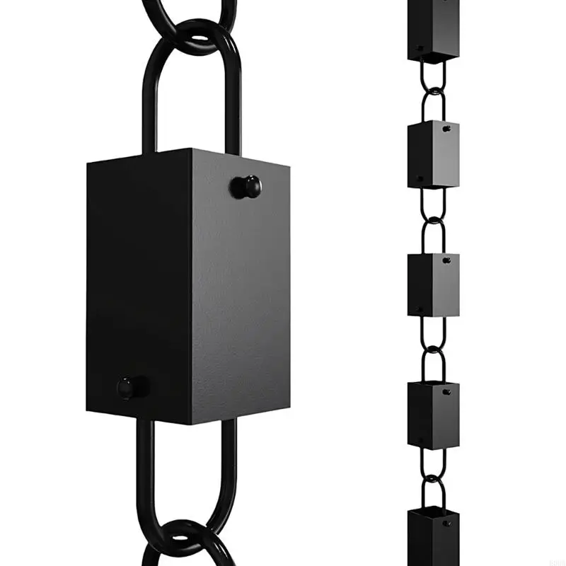 Rectangular Rain Chain Rectangular Cups Rain Chain for Gutter Adjustment Catcher Chain for Eaves Drainage Outdoor Decoration 