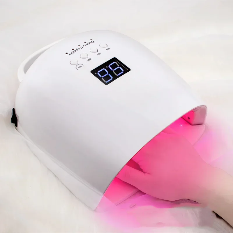 

86W Lamp for Manicure Rechargeable Cordless Sun UV LED Lamp Nail Dryer For Curing All Gels 52 LEDs Light with LCD Timer Sensor