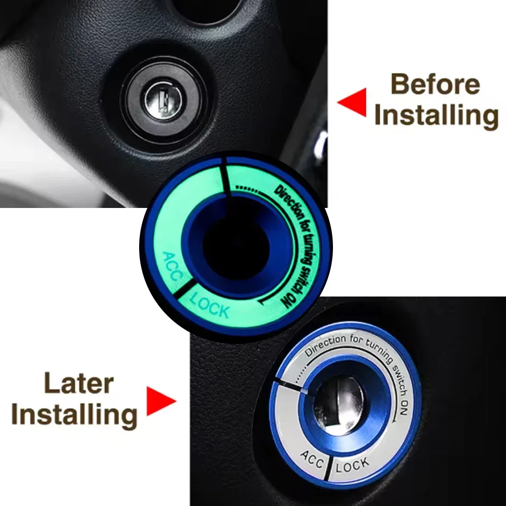 Luminous Night Car Ignition Key Ring Stickers Key Switch Ring Cover Circle Hole Motorcycle Decoration Sticker