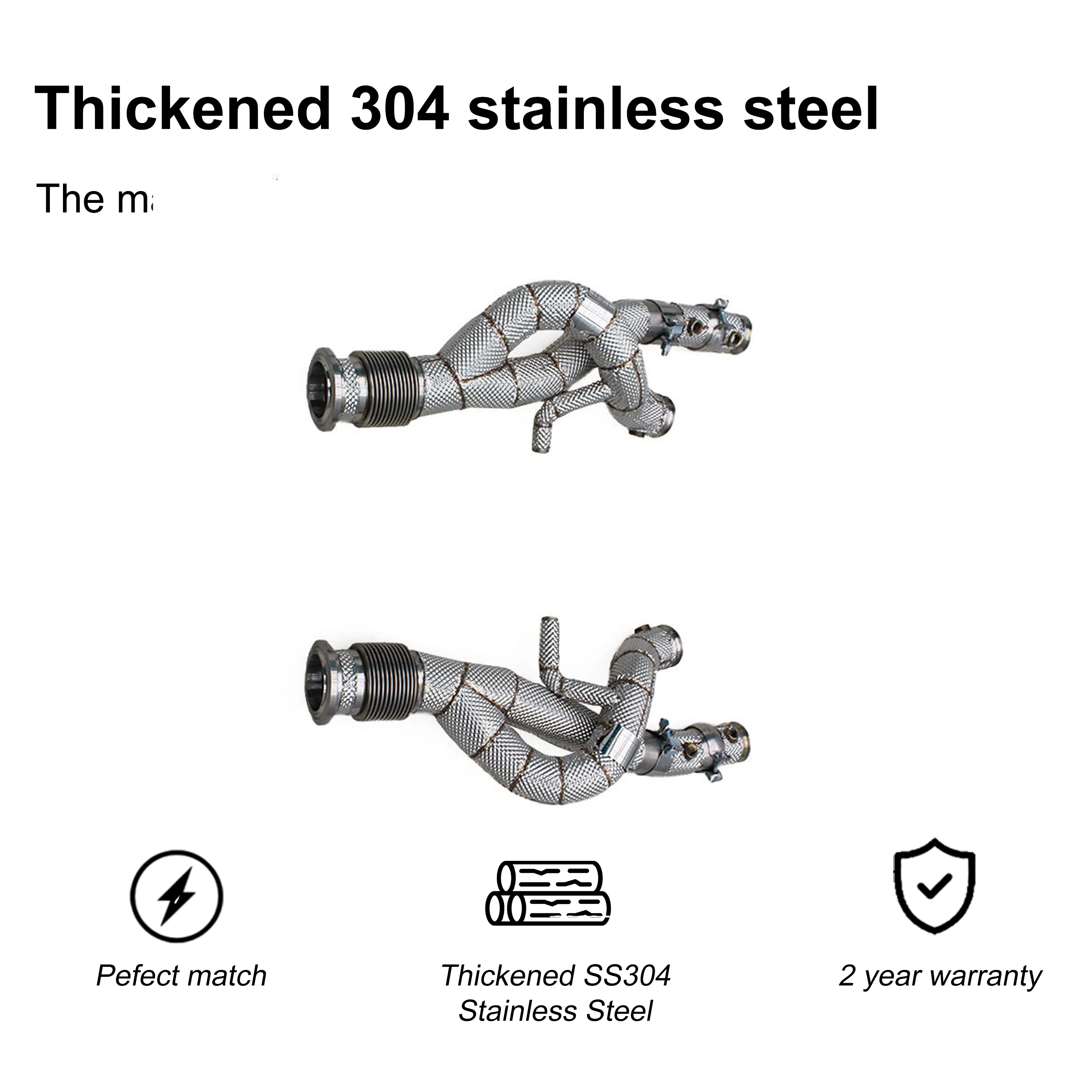 ACE Free Flow Downpipe für Lamborghini Revuelto 6.5L V12 Rennsport-Downpipes mit Hitzeschutz Hochwertige SUS304 Auspuffrohre – Detail 5