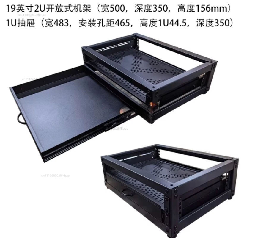 19-Inch Server Rack Sliding Shelf Telescopic Tray 1U Keyboard and Mouse Drawer with Extendable Divider