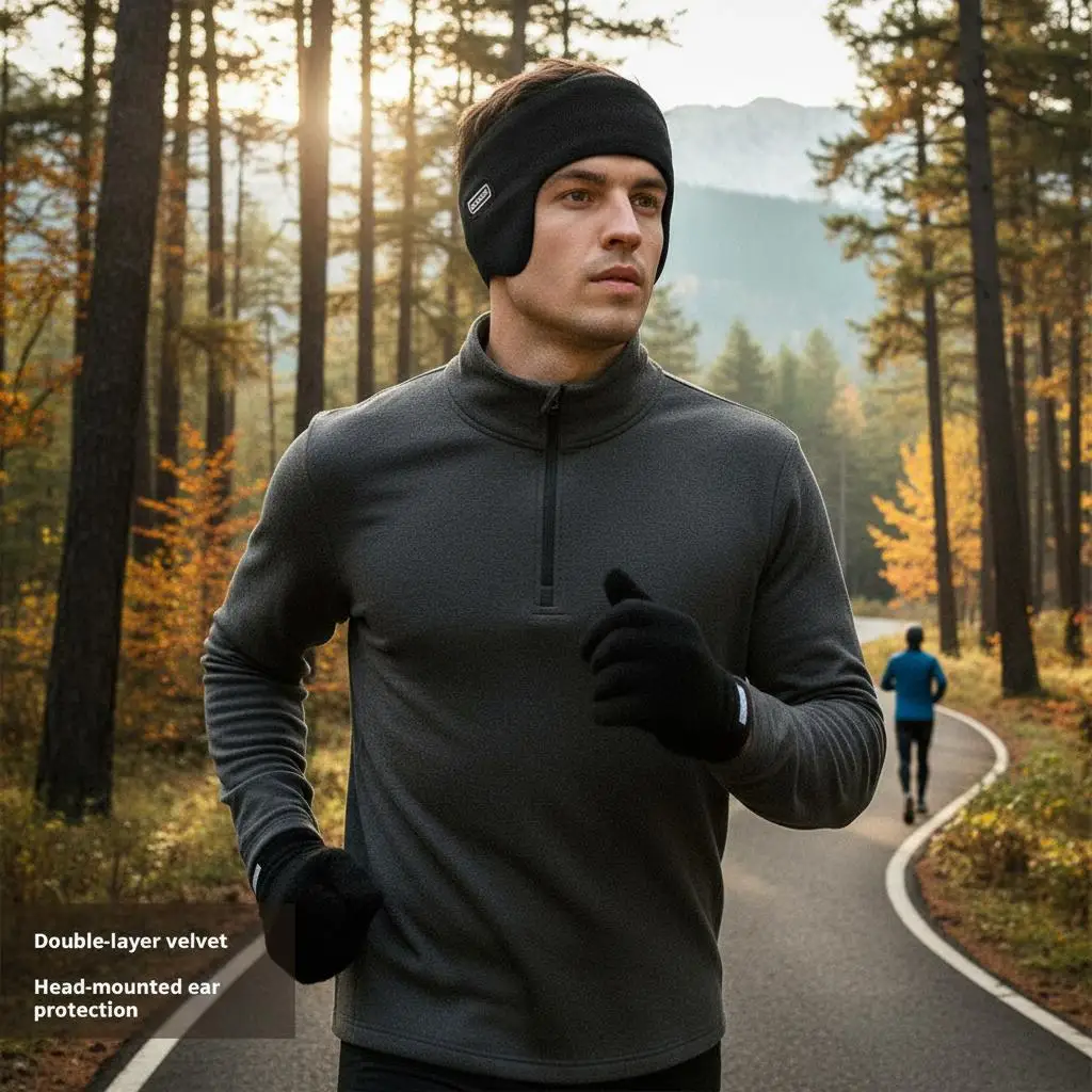 

Outdoor Running Earmuffs Windproof and Warm Earmuffs Outdoor Sports Soft Elastic Ear Cups Cold Weather Cold-Proof Cover earmuffs
