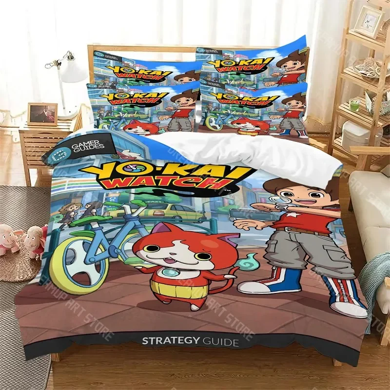 

Игра Yo-Kai Watch 3D печатный пододеяльник наволочка комплект постельного белья Twin Full Queen King Size для декора спальни