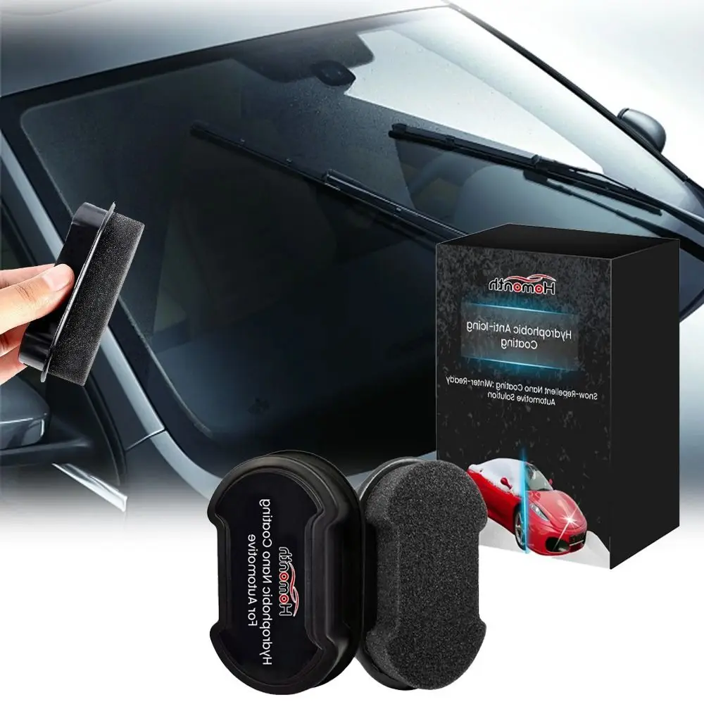 車のフロントガラスクリーニングスポンジ、フロントガラスクリーナー、アイススノーリムーバー、ミラー、窓、黒、ポータブル、カーアクセサリー、冬、新品