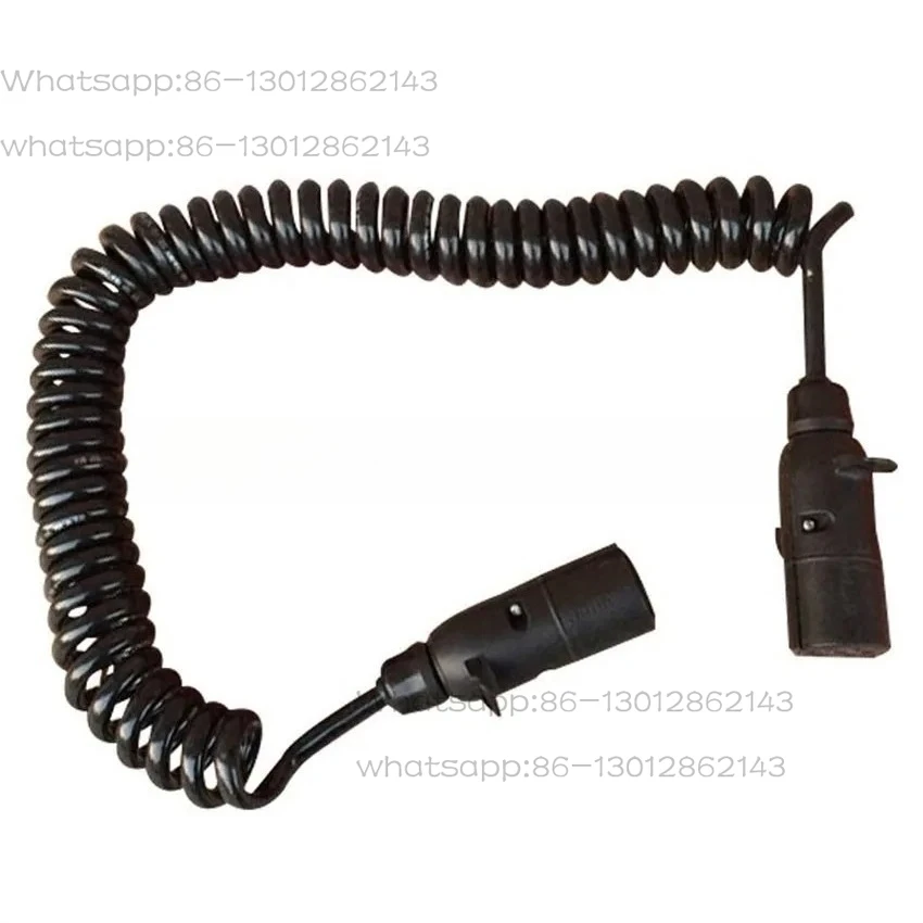 7-core Spiral Cable Semi-trailer Connection Cable Truck Trailer Cable Assembly Power Reel Trailer Breakaway Electrical Plugs
