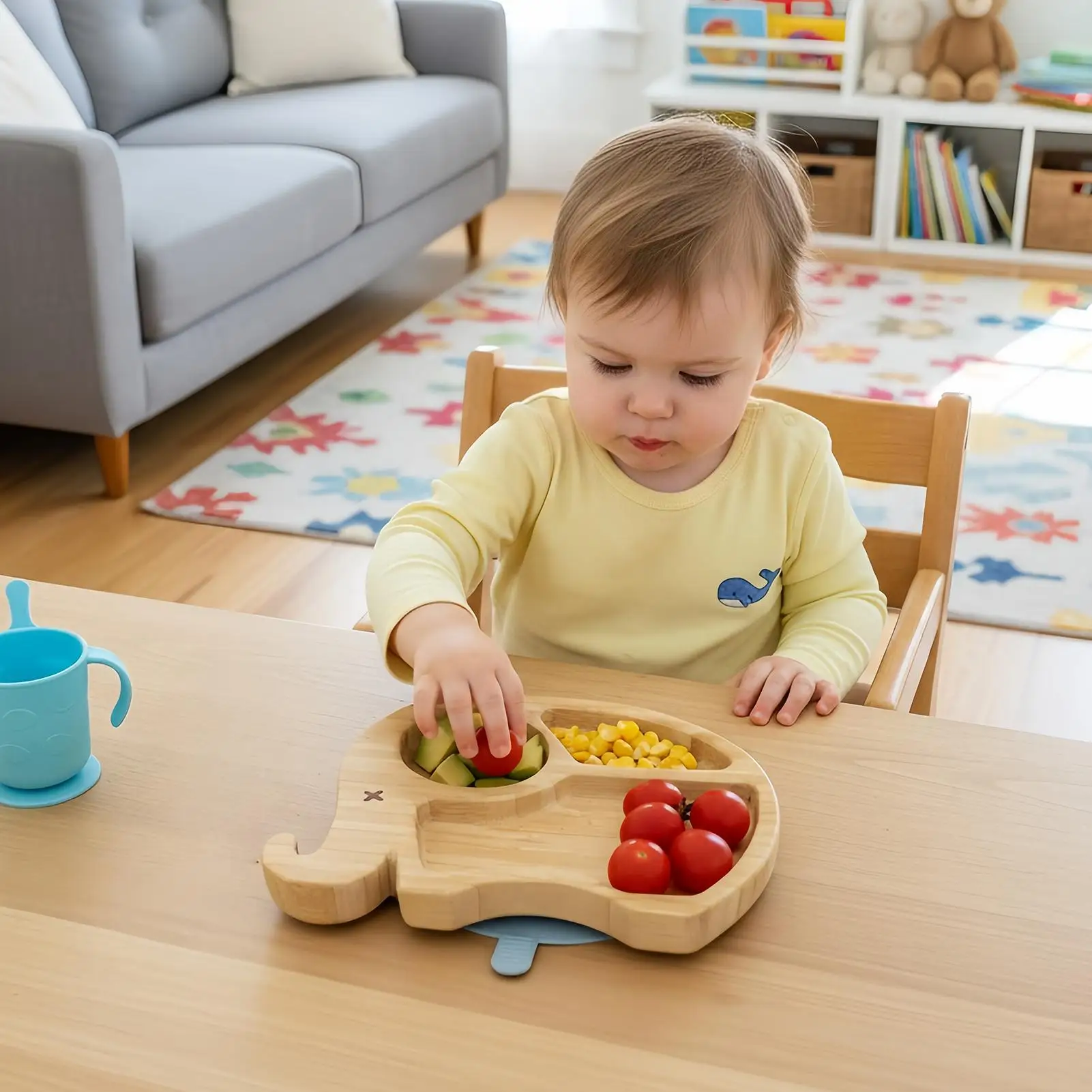 Kids Dinnerware Set Cartoon Divided Plate And Placemat Kit Children Compartment Tableware Set For Camping Outdoor Dining Travel