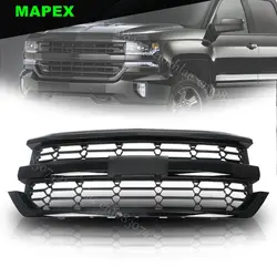 Front Grille Bumper Upper For 2016-2018 Chevrolet Silverado 1500 Black Mesh