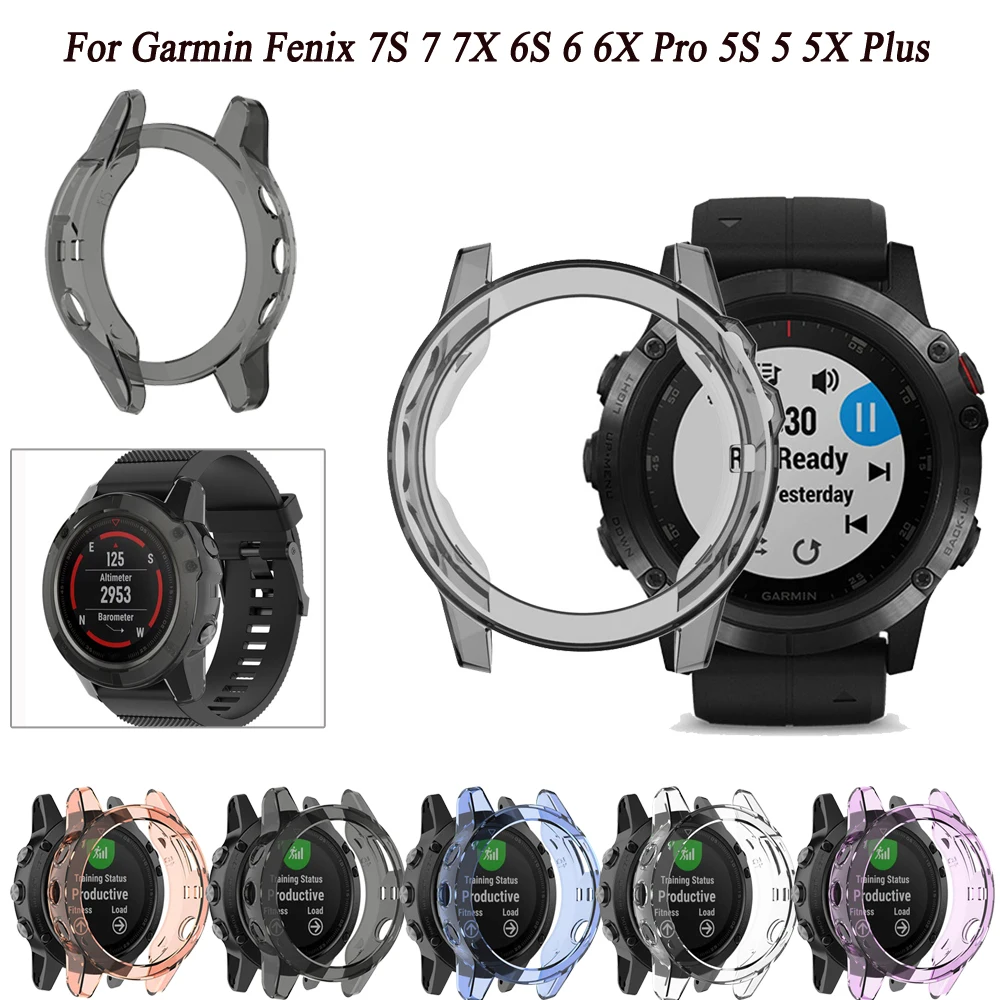 Мягкий чехол из ТПУ для Garmin Fenix чехол 5 5X Plus 6S 6 6XPro, силиконовый бампер для смарт-часов, защитный чехол для Fenix 7X 7S 7