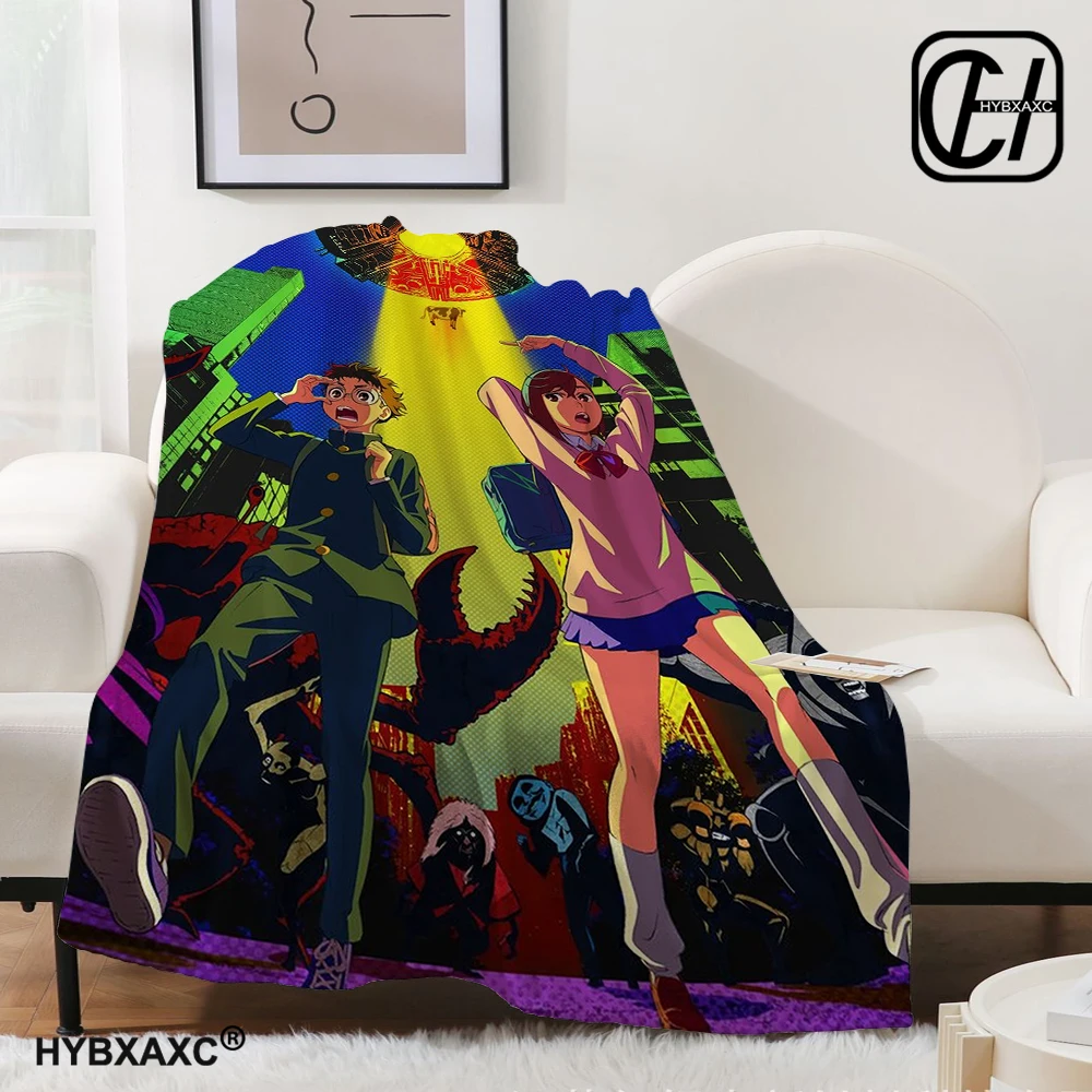 Dandadan Anime Eyes W Kaji Blanket Multi-size Soft Fuzzy Plush Cool Manga Throw Blankets for Sofa Couch and Bed