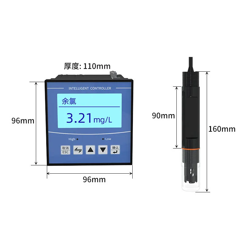 Industrial online residual chlorine detector hospital waste water residual chlorine water quality monitoring analyzer controller