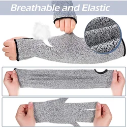 Level 5 HPPE Cut Arm Sleeve Resistant Anti-Puncture Work Protection Fingerless Arm Sleeve Cover