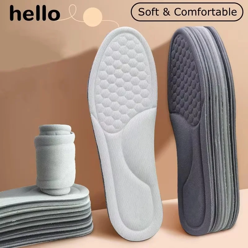 1Pair Sport Running Shoes Insoles Sweat-Absorbing Breathable Deodorisation Insole Feet Growing Sole Nano Sponge Massage Shoe Pad