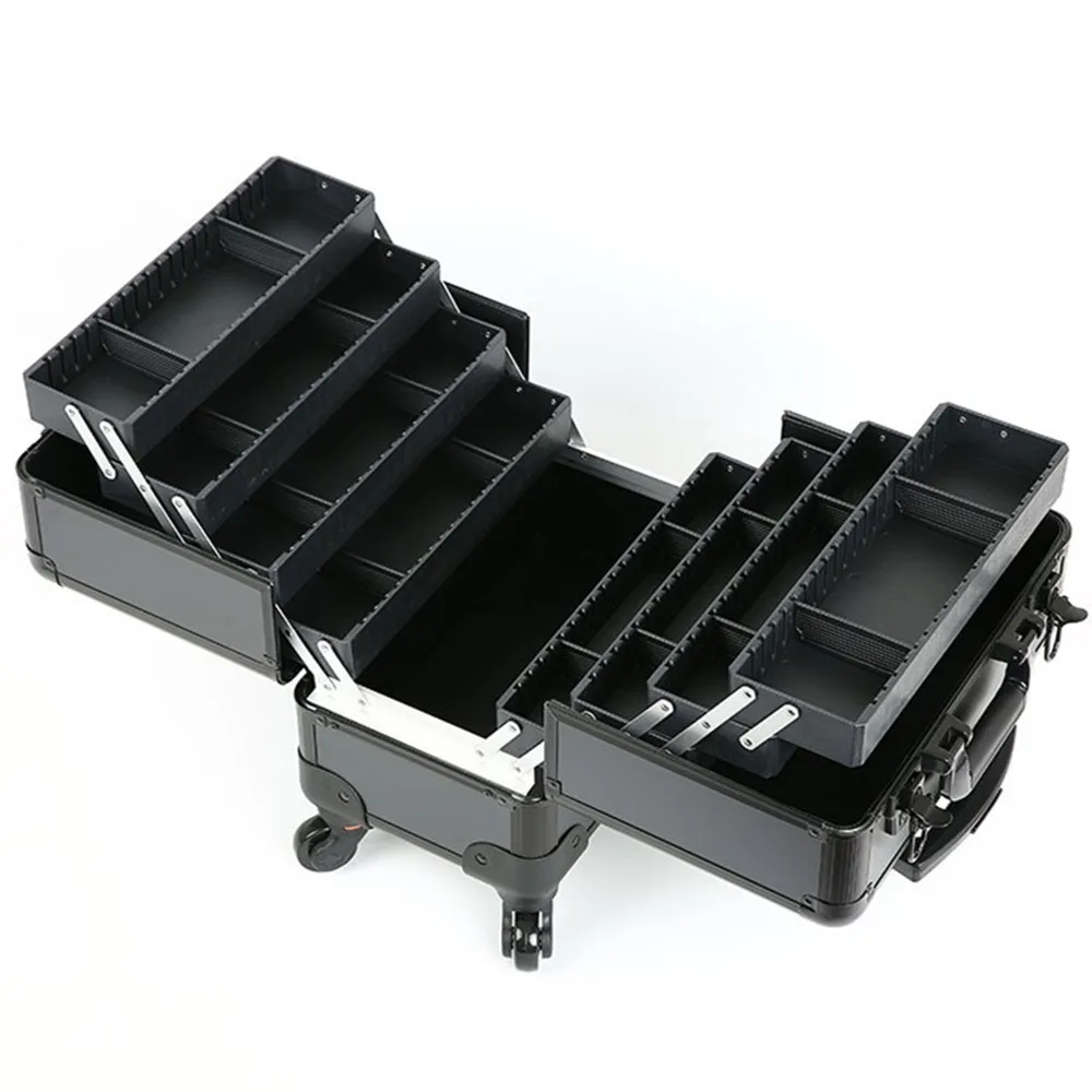 Special Toolbox Tattoo Beauty Makeup trolley Case Cosmetic Suitcase Bags Aluminum Frame Storage Box 4 Wheels With Lock Handbag