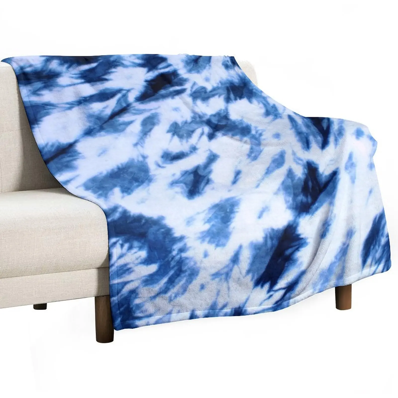 Shibori Indigo, Marbled, Tiedye Throw Blanket Thins Comforter Sofa Hairy Blankets