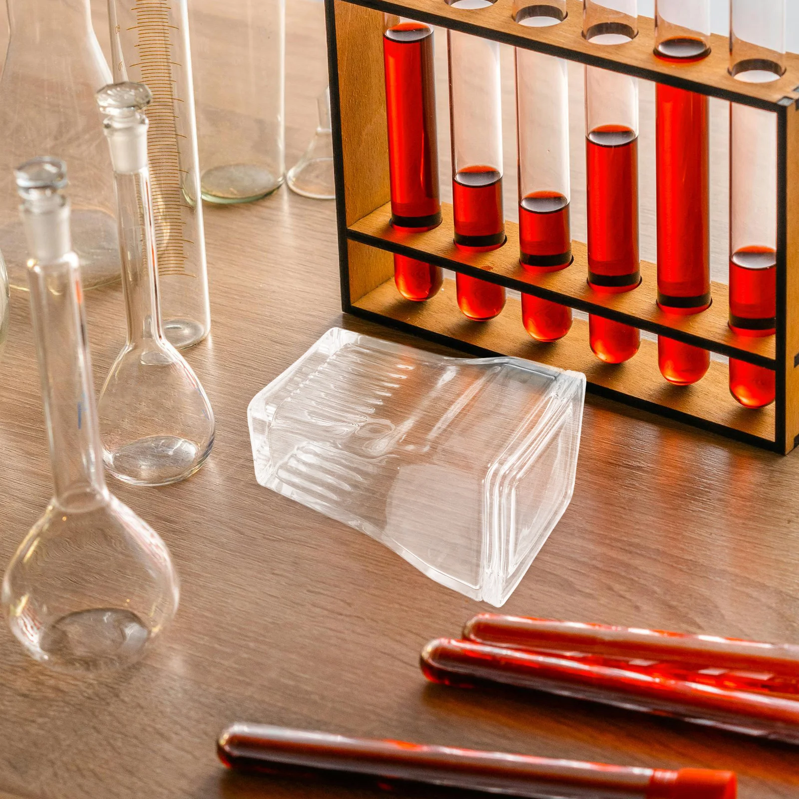 

2Pcs Glass Slide Staining Jar Clear Lab Staining Tank Vertical Slide Holder 5 and 9 Capacity Scientific Laboratory Glassware