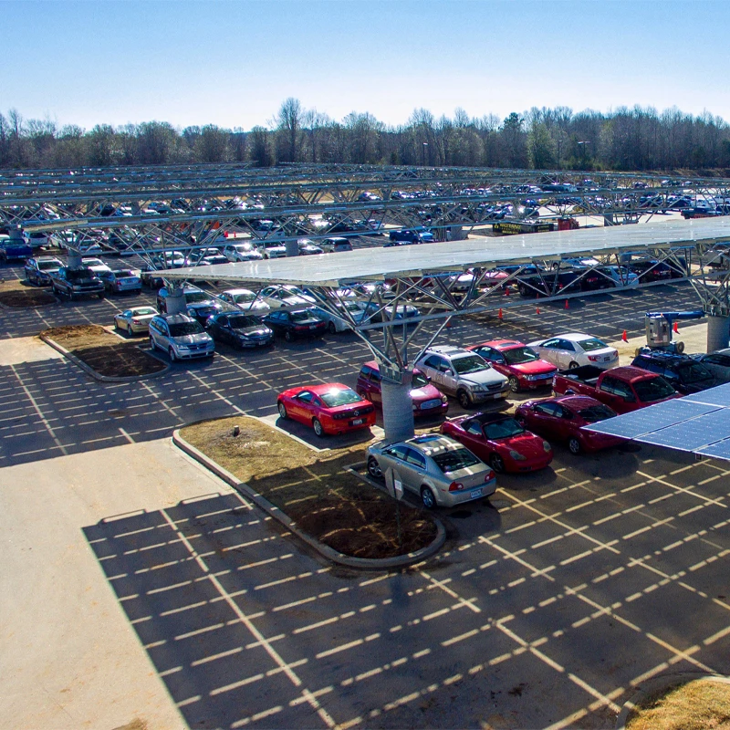Commercial Industrial Solar Carport System Metal Frame PV Parking Canopy Installation Outdoor Energy Shelter Mounting Structure