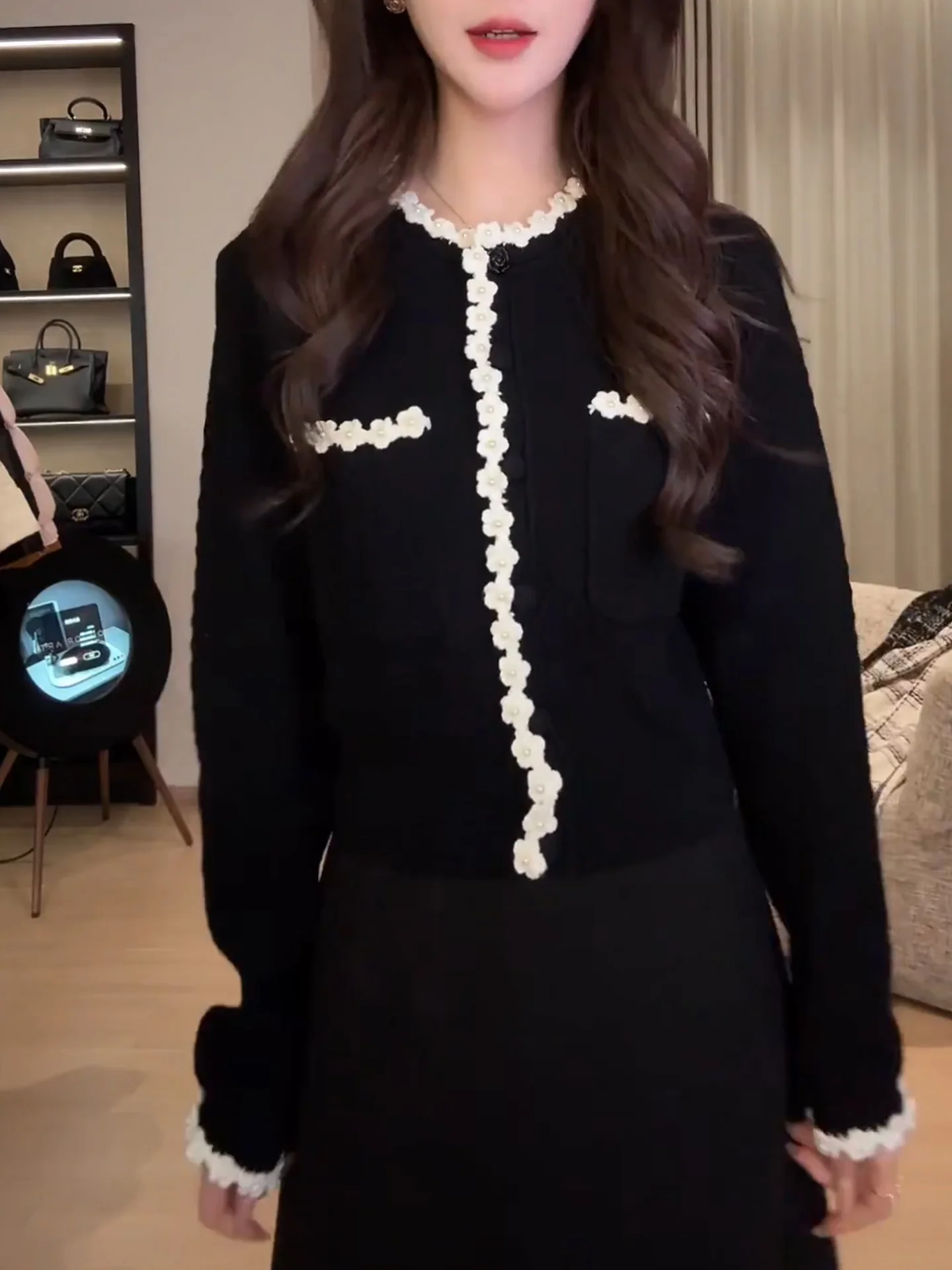 

Вязаный свитер-пальто с высоким воротником Ele Bla, женская внутренняя одежда, большие размеры, осень-зима, новинка, роскошный стиль, Snow Dr