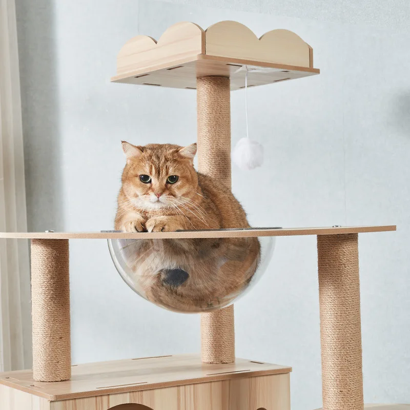  custom wholesale cat climbing frame cat villa large cat tree integrated Tongtian pillar upplies special for l