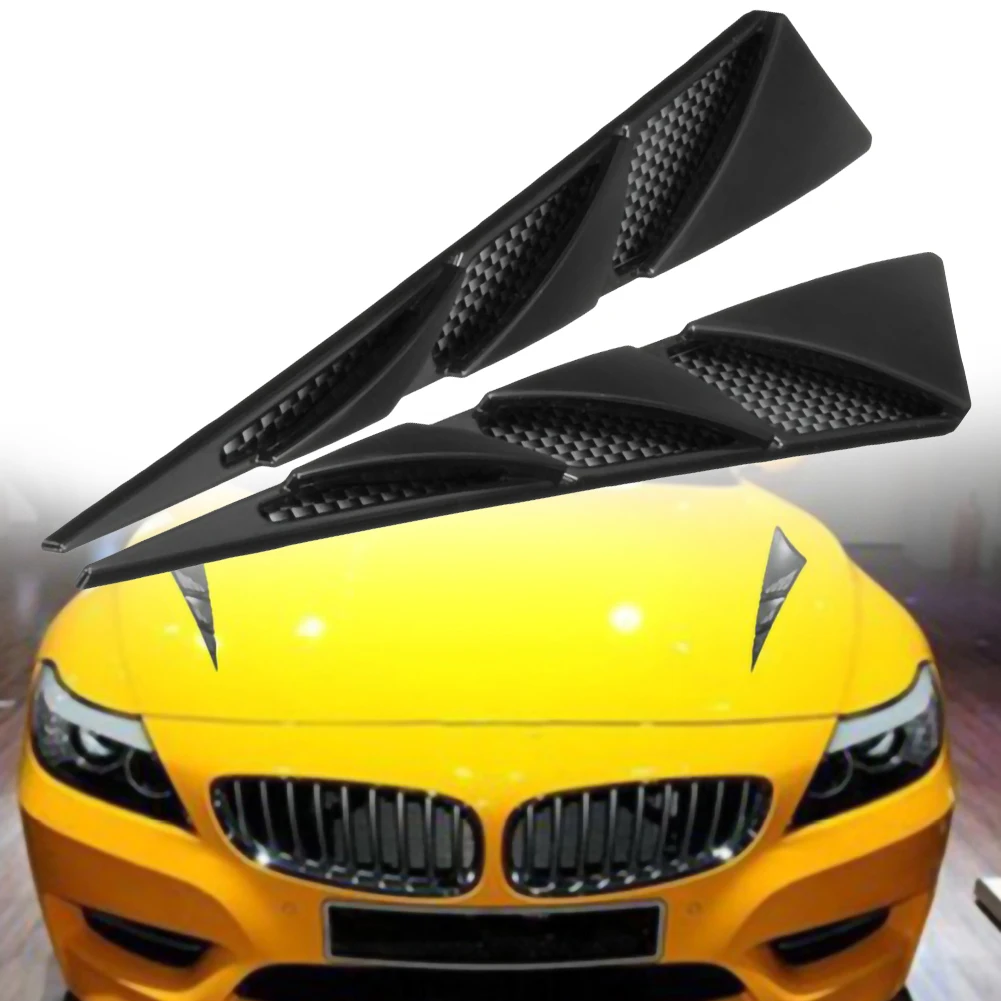 Universal Side Air aspirazione cofano simulazione Vent Cover Hood Car-styling 1 paio di adesivi per cofano auto decorazione esterna auto nero