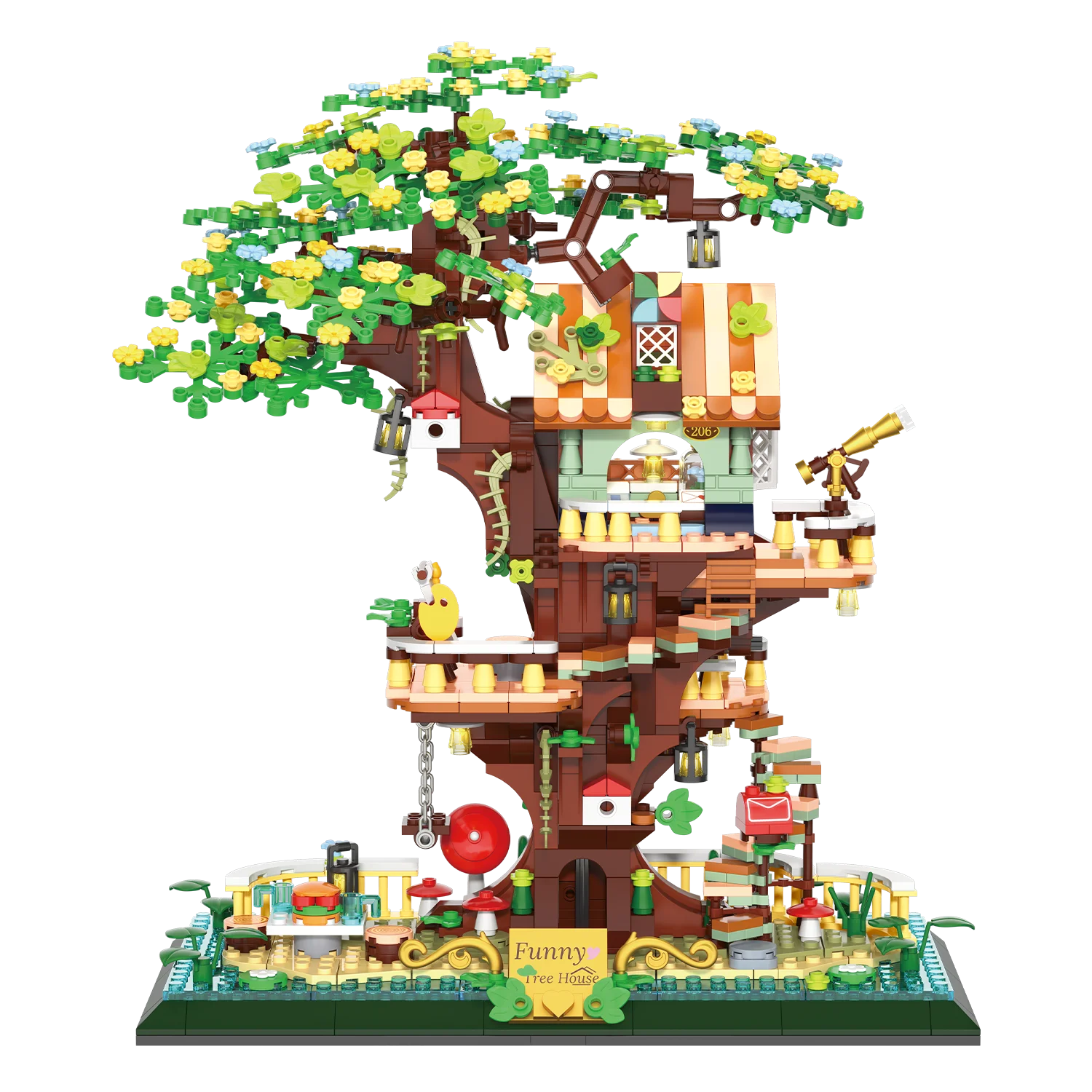 Zestaw Klocków Świątecznych - Piernikowy Domek - Mini Zabawka-Klocki - Puzzle dla Dzieci, Tworzenie Świątecznych Dekoracji Domu DIY