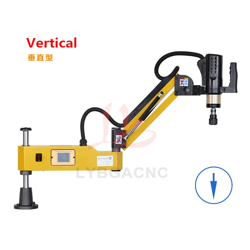 الصلب المعادن الكهربائية التنصت ماكينة لولبة شاشة تعمل باللمس Tapper الذراع مع تشاك ذراع بسيط ISO JIS DIN M3-M12 M3-M16 M6-M24 #4