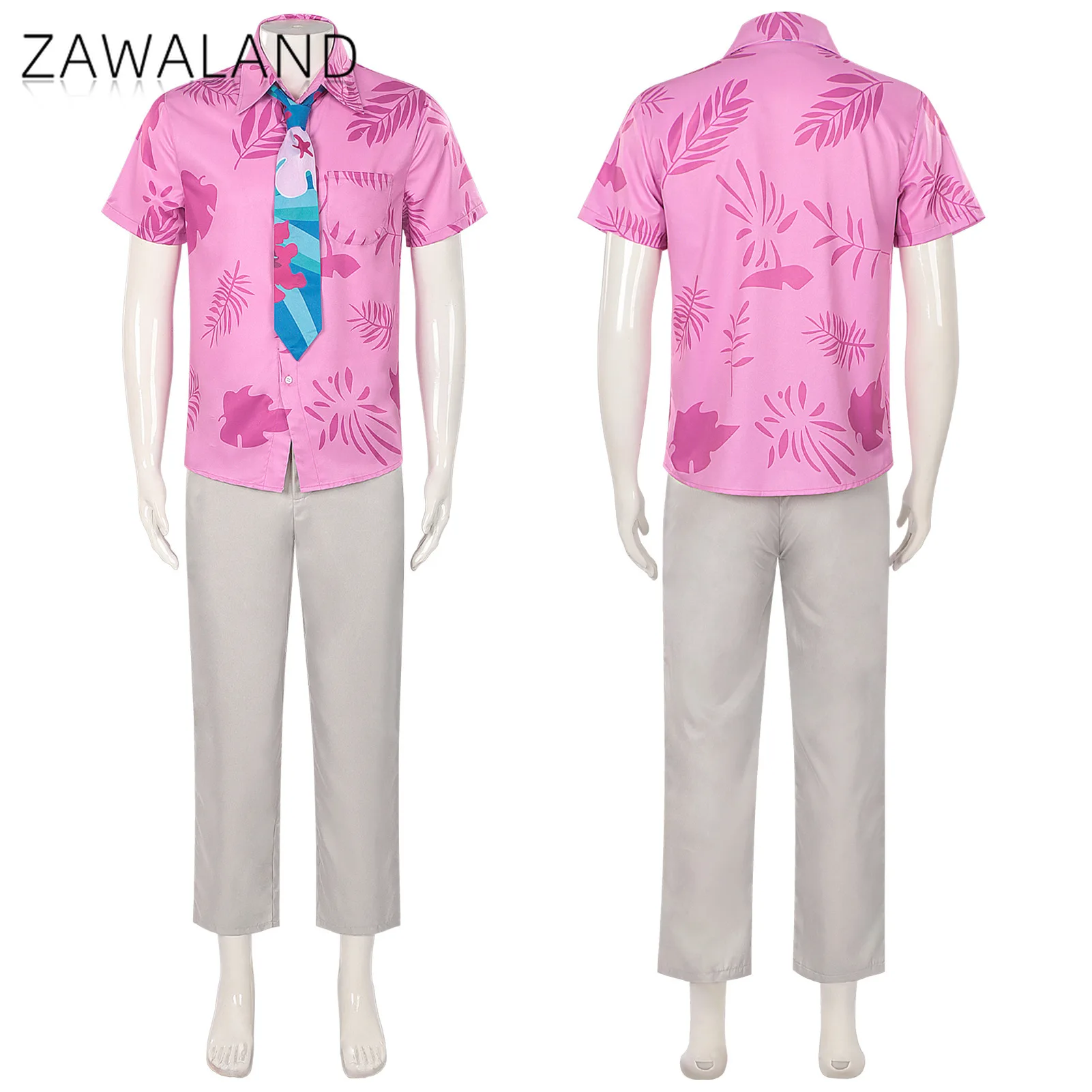 

Fox Cosplay Costume Nick Wilde Pink Shirt Pants with Tie Father Son Matching Set Clothes Movie Stage Performance Full Set Outfit