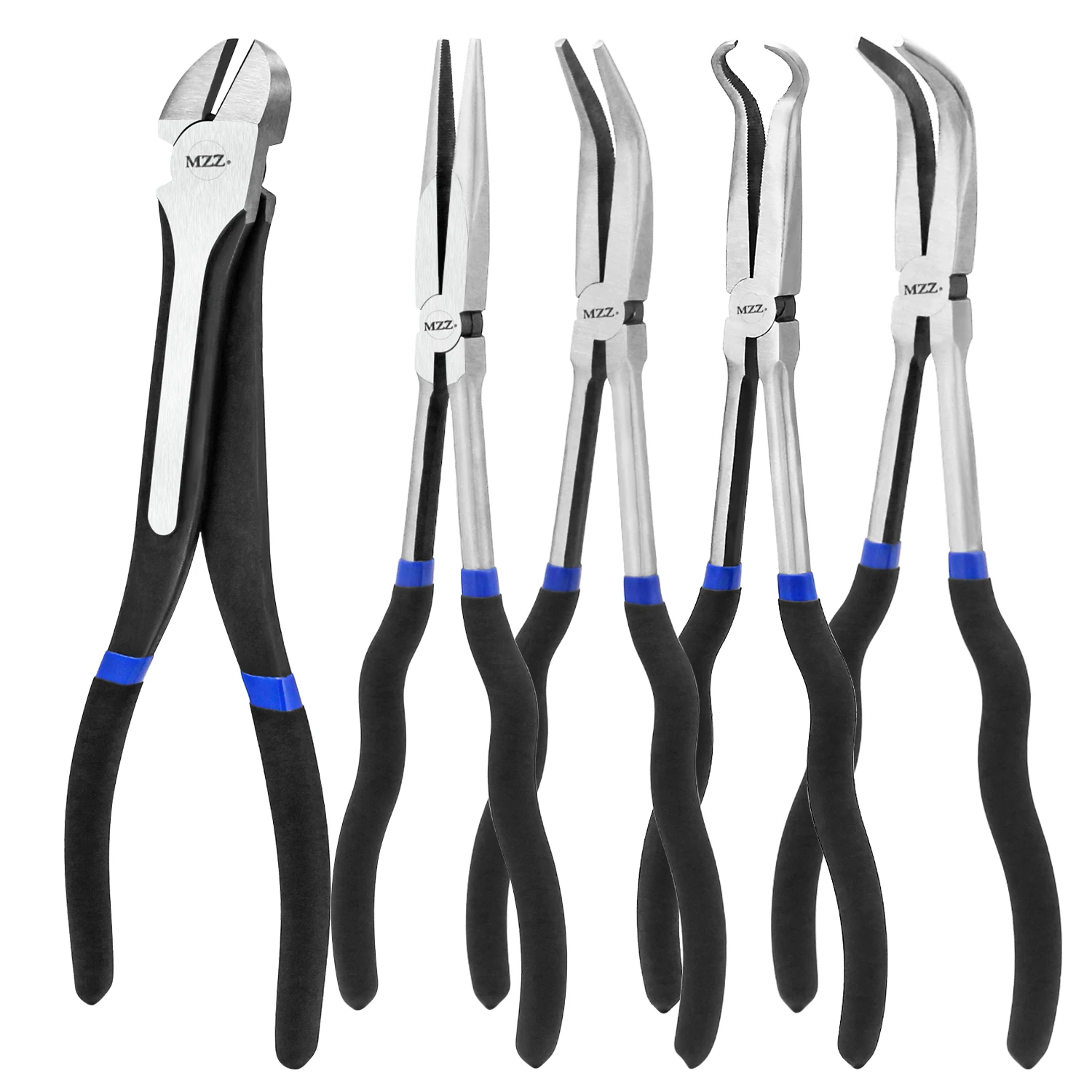 

5 PCS 11" Extra Long Needle Nose Pliers Tool Set, Premium CRV Steel,for Hard-to-Reach Narrow Spaces