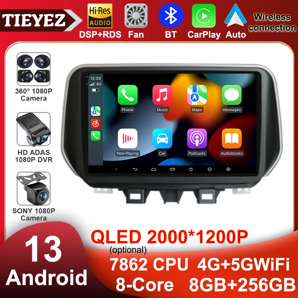 

2000*1200 For Hyundai Tucson IX35 2018 2019 2020 4G WIFI 8+256GB Android 13 Multimedia Stereo Car Player Navigation GPS Radio