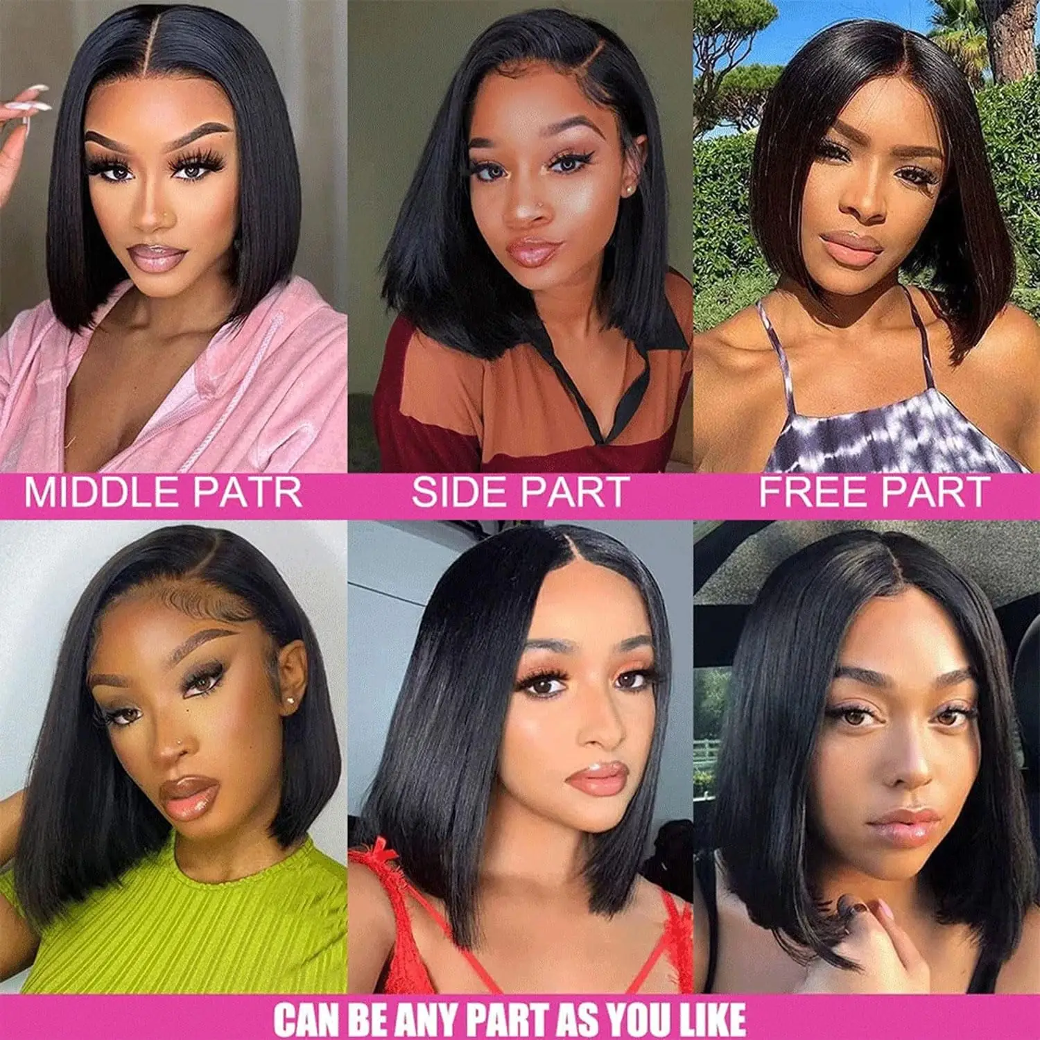 مستقيم بوب شعر مستعار شعر الإنسان 13x4 الدانتيل شعر مستعار أمامي 200 الكثافة الشعر البرازيلي الطبيعي أسود مستقيم قصير بوب خصلات الشعر المستعار الإنسان