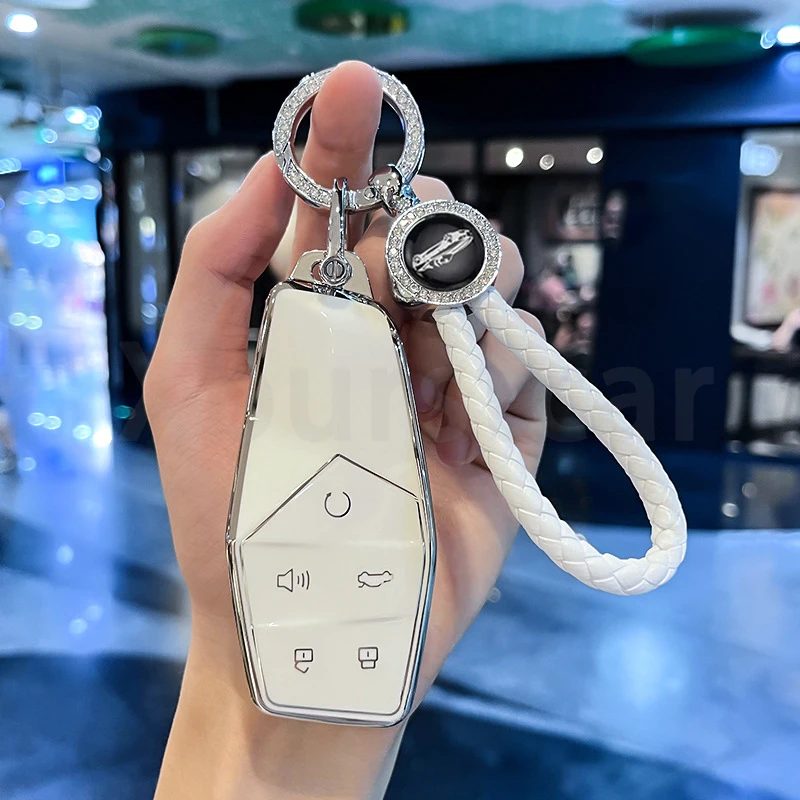 

Silver Edge TPU Car Smart Remote Key Case Cover Shell Fob Bag For MG ONE 2022 2023 2024 Entry Keyless Protector Accessories
